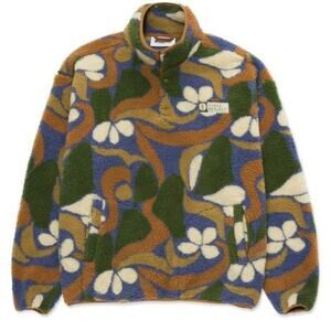 Parks Project Zion XL Sherpa Fleece Pullover Snap Neck Allover Print Gorpcore